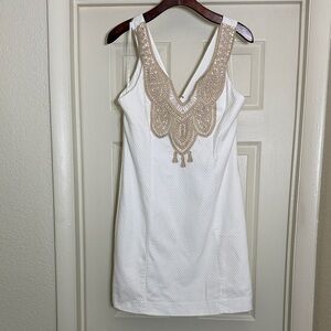 White and Gold Lilly Pulitzer Waffle dress